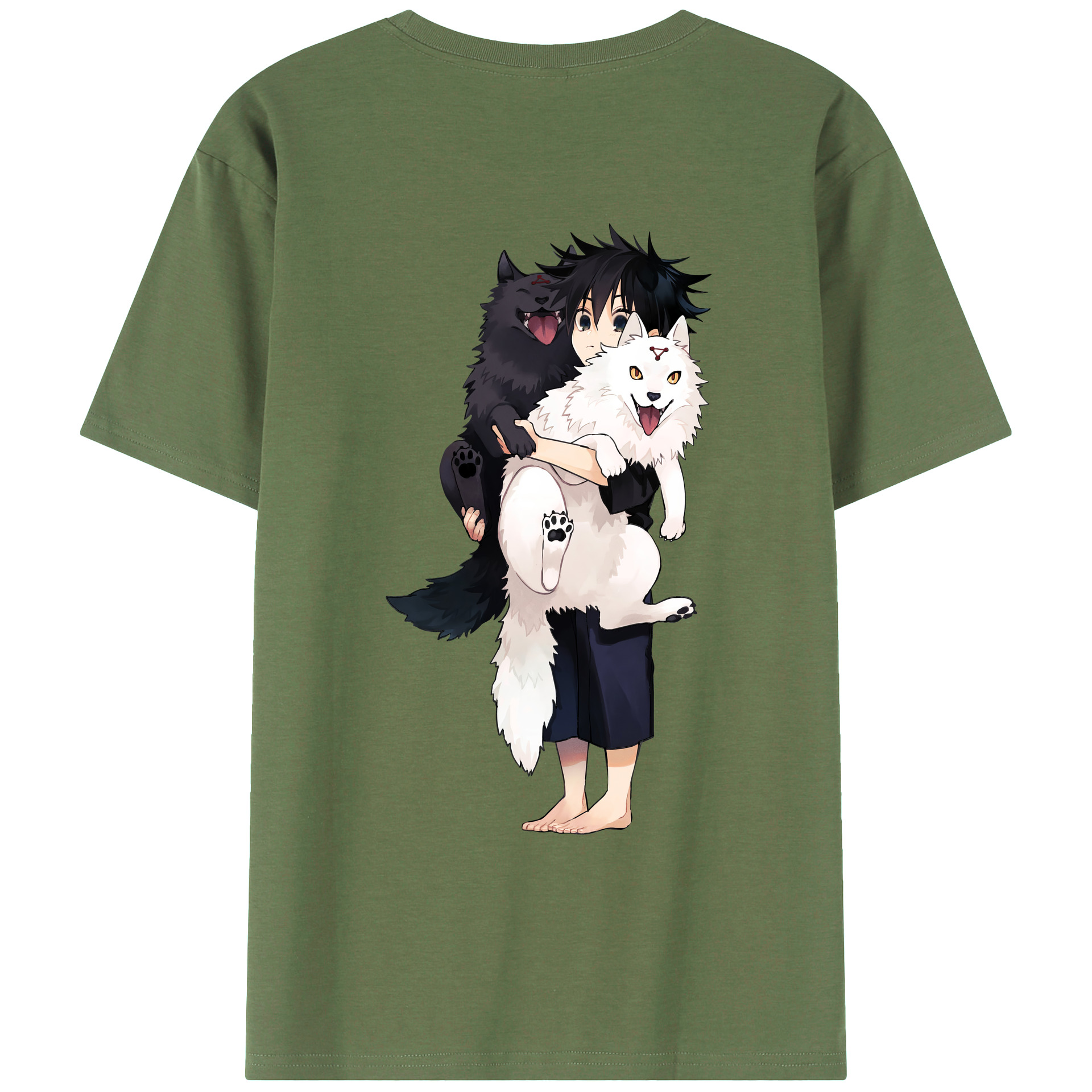 （画像用） 呪術廻戦 Jujutsu Kaisen 綿100％ メンズ半袖Tシャツ（バックプリント） 通気性